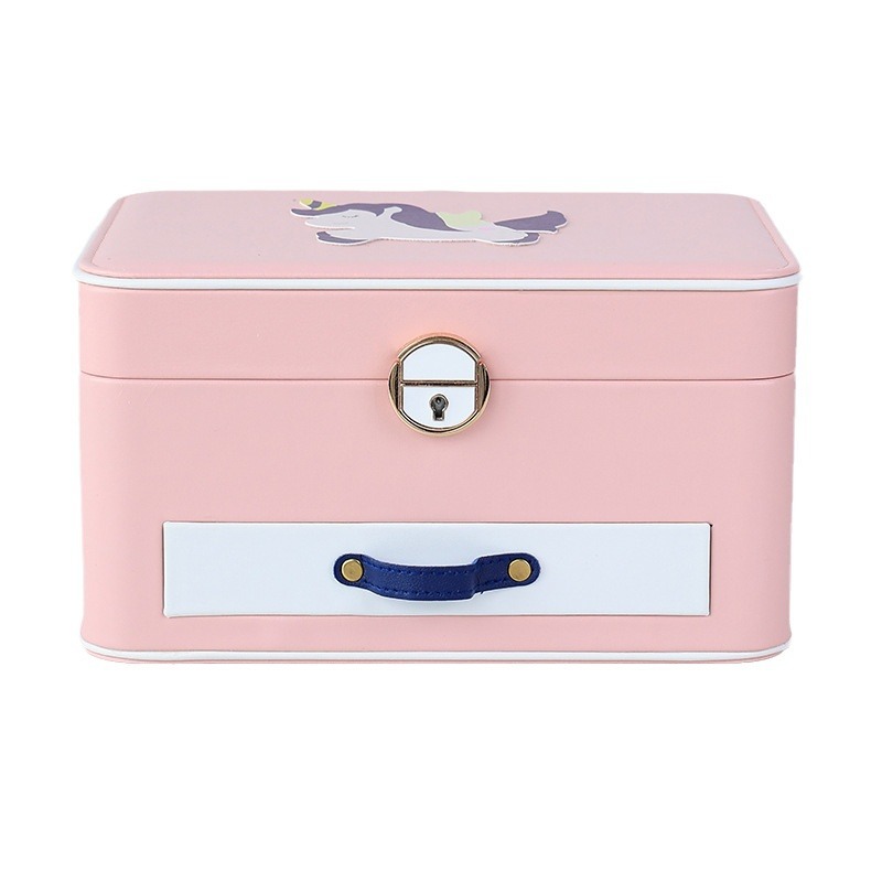 Stock Jewelry organizer box with cartoon pattern